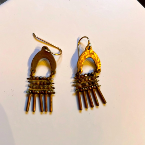 Bronze and Agate earrings - Picture 1 of 2